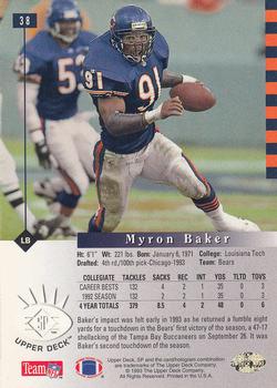 1993 SP #38 Myron Baker Back