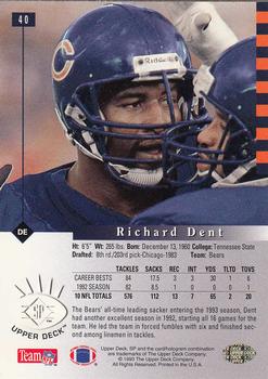 1993 SP #40 Richard Dent Back