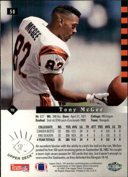 1993 SP #50 Tony McGee Back