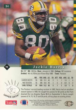 1993 SP #94 Jackie Harris Back