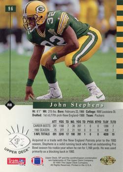 1993 SP #96 John Stephens Back