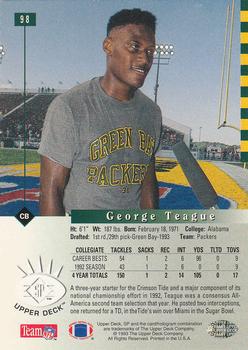 1993 SP #98 George Teague Back