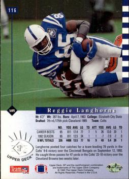 1993 SP #116 Reggie Langhorne Back