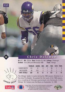 1993 SP #157 Chris Doleman Back