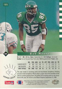 1993 SP #195 Rob Moore Back