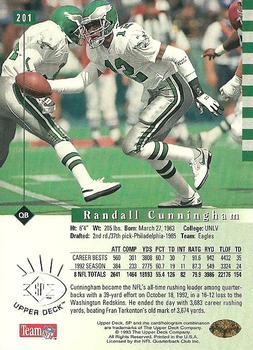 1993 SP #201 Randall Cunningham Back