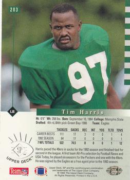 1993 SP #203 Tim Harris Back