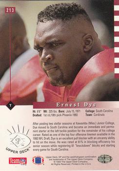 1993 SP #213 Ernest Dye Back