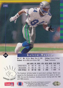 1993 SP #248 Kelvin Martin Back
