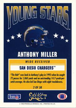 1993 Select Young Stars #2 Anthony Miller Back