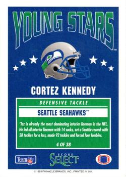 1993 Select Young Stars #4 Cortez Kennedy Back