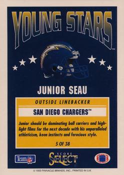 1993 Select Young Stars #5 Junior Seau Back