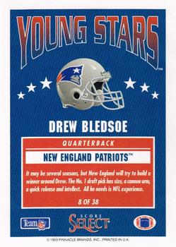 1993 Select Young Stars #8 Drew Bledsoe Back