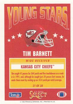1993 Select Young Stars #21 Tim Barnett Back
