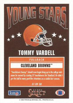 1993 Select Young Stars #31 Tommy Vardell Back