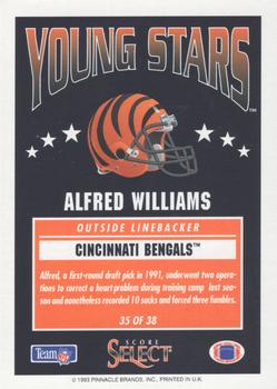 1993 Select Young Stars #35 Alfred Williams Back