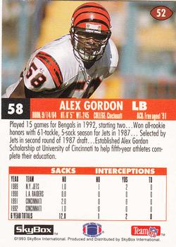 1993 SkyBox Impact - Color Foils #52 Alex Gordon Back