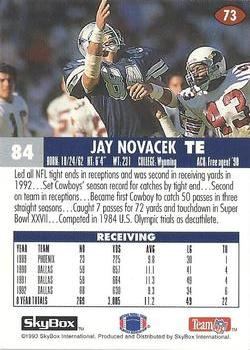 1993 SkyBox Impact - Color Foils #73 Jay Novacek Back