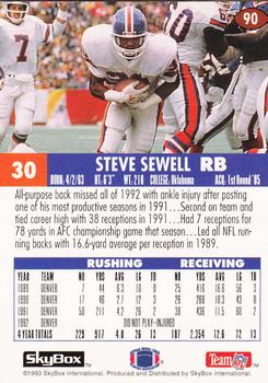 1993 SkyBox Impact - Color Foils #90 Steve Sewell Back