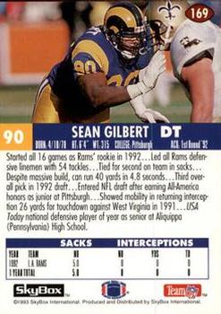 1993 SkyBox Impact - Color Foils #169 Sean Gilbert Back
