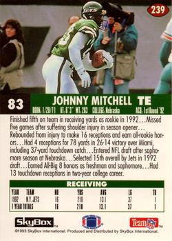 1993 SkyBox Impact - Color Foils #239 Johnny Mitchell Back