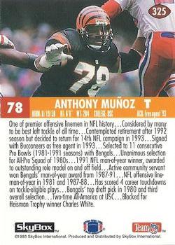 1993 SkyBox Impact - Color Foils #325 Anthony Munoz Back
