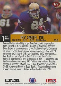 1993 SkyBox Impact - Color Foils #379 Irv Smith Back