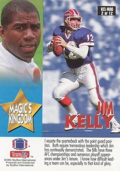1993 SkyBox Impact - Kelly's Heroes/Magic's Kingdom #KEL-MAG2 Jim Kelly / Magic Johnson / Dan Marino Back