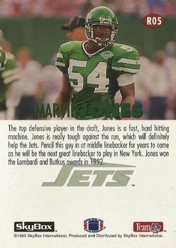 1993 SkyBox Impact - 1993 NFL Draft Picks Exchange #R05 Marvin Jones Back