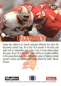 1993 SkyBox Impact - 1993 NFL Draft Picks Exchange #R07 Eric Curry Back
