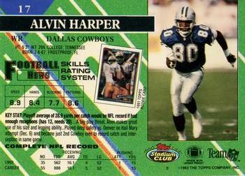 1993 Stadium Club - Members Only #17 Alvin Harper Back