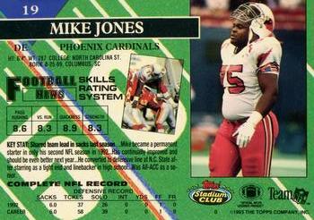 1993 Stadium Club - Members Only #19 Mike Jones Back