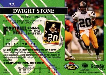 1993 Stadium Club - Members Only #32 Dwight Stone Back