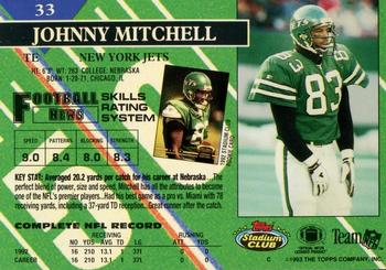 1993 Stadium Club - Members Only #33 Johnny Mitchell Back