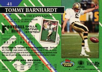 1993 Stadium Club - Members Only #41 Tommy Barnhardt Back