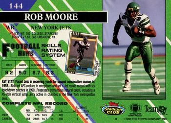 1993 Stadium Club - Members Only #144 Rob Moore Back