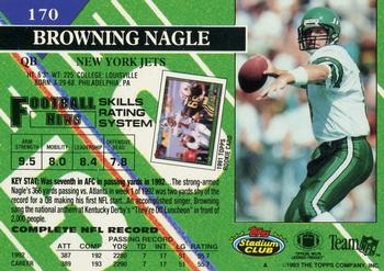 1993 Stadium Club - Members Only #170 Browning Nagle Back