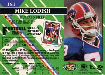 1993 Stadium Club - Members Only #181 Mike Lodish Back