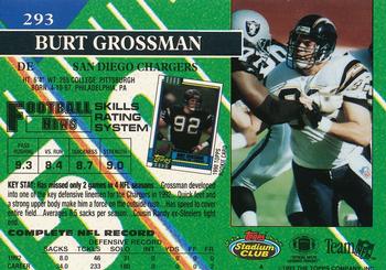 1993 Stadium Club - Members Only #293 Burt Grossman Back