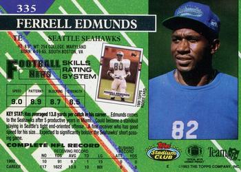 1993 Stadium Club - Members Only #335 Ferrell Edmunds Back