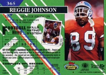 1993 Stadium Club - Members Only #365 Reggie Johnson Back
