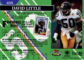 1993 Stadium Club - Members Only #408 David Little Back
