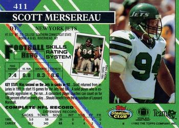 1993 Stadium Club - Members Only #411 Scott Mersereau Back