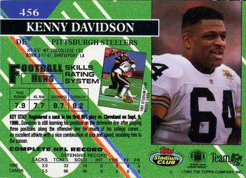 1993 Stadium Club - Members Only #456 Kenny Davidson Back