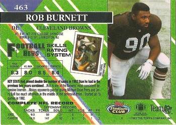 1993 Stadium Club - Members Only #463 Rob Burnett Back