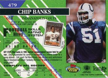 1993 Stadium Club - Members Only #479 Chip Banks Back