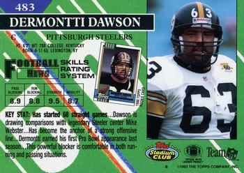 1993 Stadium Club - Members Only #483 Dermontti Dawson Back