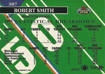 1993 Stadium Club - Members Only #507 Robert Smith Back