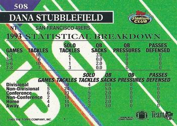 1993 Stadium Club - Members Only #508 Dana Stubblefield Back