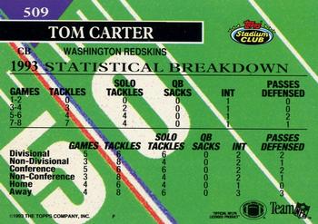 1993 Stadium Club - Members Only #509 Tom Carter Back